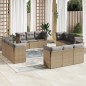 vidaXL Set de sofás de jardín 12 pzas y cojines ratán sintético marrón vidaXL Set de sofás de jardín 12 pzas y cojines ratán sintético marrón
