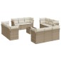 vidaXL Set sofás de jardín con cojines 13 pzas ratán sintético beige vidaXL Set sofás de jardín con cojines 13 pzas ratán sintético beige