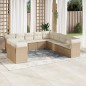 vidaXL Set de sofás de jardín 11pzas con cojines ratán sintético beige