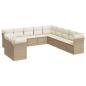 vidaXL Set de sofás de jardín 11pzas con cojines ratán sintético beige