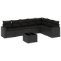 vidaXL Set de sofás de jardín 8 piezas y cojines ratán sintético negro vidaXL Set de sofás de jardín 8 piezas y cojines ratán sintético negro