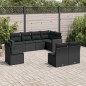 vidaXL Set de sofás de jardín 8 piezas y cojines ratán sintético negro vidaXL Set de sofás de jardín 8 piezas y cojines ratán sintético negro