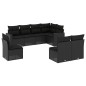 vidaXL Set de sofás de jardín 8 piezas y cojines ratán sintético negro vidaXL Set de sofás de jardín 8 piezas y cojines ratán sintético negro