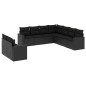 vidaXL Set de sofás de jardín 8 piezas y cojines ratán sintético negro vidaXL Set de sofás de jardín 8 piezas y cojines ratán sintético negro
