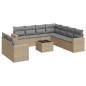 vidaXL Juego de sofás jardín con cojines beige 10 pzas ratán sintético vidaXL Juego de sofás jardín con cojines beige 10 pzas ratán sintético