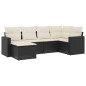 vidaXL Set de sofás de jardín 6 piezas y cojines ratán sintético negro vidaXL Set de sofás de jardín 6 piezas y cojines ratán sintético negro