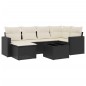 vidaXL Set de comedor de jardín 7 pzas y cojines ratán sintético negro vidaXL Set de comedor de jardín 7 pzas y cojines ratán sintético negro