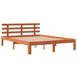 vidaXL Estructura cama con cabecero madera pino marrón cera 120x190 cm