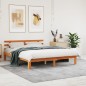 vidaXL Estructura cama con cabecero madera pino marrón cera 150x200 cm vidaXL Estructura cama con cabecero madera pino marrón cera 150x200 cm