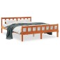 vidaXL Estructura cama con cabecero madera pino marrón cera 150x200 cm vidaXL Estructura cama con cabecero madera pino marrón cera 150x200 cm