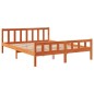 vidaXL Estructura cama con cabecero madera pino marrón cera 150x200 cm vidaXL Estructura cama con cabecero madera pino marrón cera 150x200 cm