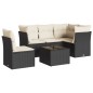 vidaXL Set de sofás de jardín 6 piezas y cojines ratán sintético negro vidaXL Set de sofás de jardín 6 piezas y cojines ratán sintético negro