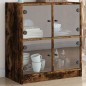 vidaXL Armario auxiliar puertas de vidrio roble Sonoma 68x37x75,5 cm