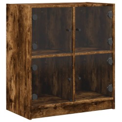 vidaXL Armario auxiliar puertas de vidrio roble Sonoma 68x37x75,5 cm