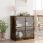 vidaXL Armario auxiliar puertas de vidrio roble Sonoma 68x37x75,5 cm