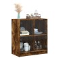 vidaXL Armario auxiliar puertas de vidrio roble Sonoma 68x37x75,5 cm