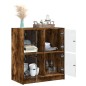 vidaXL Armario auxiliar puertas de vidrio roble Sonoma 68x37x75,5 cm