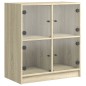 vidaXL Armario auxiliar puertas de vidrio roble Sonoma 68x37x75,5 cm vidaXL Armario auxiliar puertas de vidrio roble Sonoma 68x37x75,5 cm