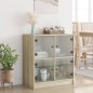 vidaXL Armario auxiliar puertas de vidrio roble Sonoma 68x37x75,5 cm vidaXL Armario auxiliar puertas de vidrio roble Sonoma 68x37x75,5 cm