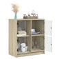 vidaXL Armario auxiliar puertas de vidrio roble Sonoma 68x37x75,5 cm vidaXL Armario auxiliar puertas de vidrio roble Sonoma 68x37x75,5 cm