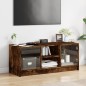 vidaXL Mueble de TV con puertas de vidrio roble ahumado 102x37x42 cm vidaXL Mueble de TV con puertas de vidrio roble ahumado 102x37x42 cm