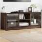 vidaXL Mueble de TV con puertas de vidrio marrón roble 102x37x42 cm
