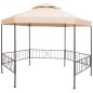vidaXL Pérgola/Cenador de jardín hexagonal beige 323x265 cm
