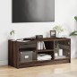 vidaXL Mueble de TV con puertas de vidrio marrón roble 102x37x42 cm