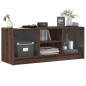 vidaXL Mueble de TV con puertas de vidrio marrón roble 102x37x42 cm
