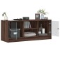 vidaXL Mueble de TV con puertas de vidrio marrón roble 102x37x42 cm