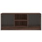 vidaXL Mueble de TV con puertas de vidrio marrón roble 102x37x42 cm