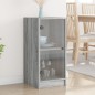 vidaXL Armario auxiliar puertas de vidrio gris Sonoma 35x37x75,5 cm vidaXL Armario auxiliar puertas de vidrio gris Sonoma 35x37x75,5 cm