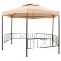 vidaXL Pérgola/Cenador de jardín hexagonal beige 323x265 cm