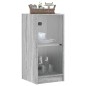 vidaXL Armario auxiliar puertas de vidrio gris Sonoma 35x37x75,5 cm vidaXL Armario auxiliar puertas de vidrio gris Sonoma 35x37x75,5 cm