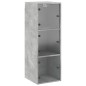vidaXL Mueble de pared puertas de vidrio gris hormigón 35x37x100 cm vidaXL Mueble de pared puertas de vidrio gris hormigón 35x37x100 cm