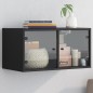 vidaXL Mueble de pared con puertas de vidrio negro 68,5x37x35 cm vidaXL Mueble de pared con puertas de vidrio negro 68,5x37x35 cm