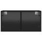 vidaXL Mueble de pared con puertas de vidrio negro 68,5x37x35 cm vidaXL Mueble de pared con puertas de vidrio negro 68,5x37x35 cm