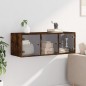 vidaXL Mueble de pared puertas de vidrio roble ahumado 102x37x35 cm vidaXL Mueble de pared puertas de vidrio roble ahumado 102x37x35 cm