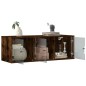 vidaXL Mueble de pared puertas de vidrio roble ahumado 102x37x35 cm vidaXL Mueble de pared puertas de vidrio roble ahumado 102x37x35 cm