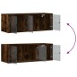 vidaXL Mueble de pared puertas de vidrio roble ahumado 102x37x35 cm vidaXL Mueble de pared puertas de vidrio roble ahumado 102x37x35 cm