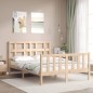 vidaXL Estructura de cama de matrimonio con cabecero madera maciza vidaXL Estructura de cama de matrimonio con cabecero madera maciza