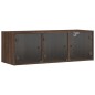 vidaXL Mueble de pared puertas de vidrio marrón roble 102x37x35 cm vidaXL Mueble de pared puertas de vidrio marrón roble 102x37x35 cm