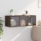 vidaXL Mueble de pared puertas de vidrio marrón roble 102x37x35 cm vidaXL Mueble de pared puertas de vidrio marrón roble 102x37x35 cm