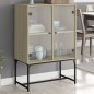 vidaXL Armario auxiliar puertas de vidrio roble Sonoma 69x37x100 cm