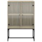 vidaXL Armario auxiliar puertas de vidrio roble Sonoma 69x37x100 cm