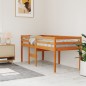 vidaXL Cama alta madera maciza de pino marrón cera 90x190 cm vidaXL Cama alta madera maciza de pino marrón cera 90x190 cm