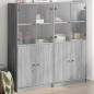 vidaXL Estantería con puertas madera gris Sonoma 136x37x142 cm vidaXL Estantería con puertas madera gris Sonoma 136x37x142 cm