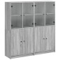 vidaXL Estantería con puertas madera gris Sonoma 136x37x142 cm vidaXL Estantería con puertas madera gris Sonoma 136x37x142 cm