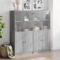 vidaXL Estantería con puertas madera gris Sonoma 136x37x142 cm vidaXL Estantería con puertas madera gris Sonoma 136x37x142 cm