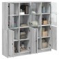 vidaXL Estantería con puertas madera gris Sonoma 136x37x142 cm vidaXL Estantería con puertas madera gris Sonoma 136x37x142 cm